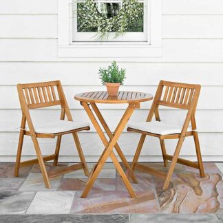 Minimalist Solid Teak Garden Bistro Set