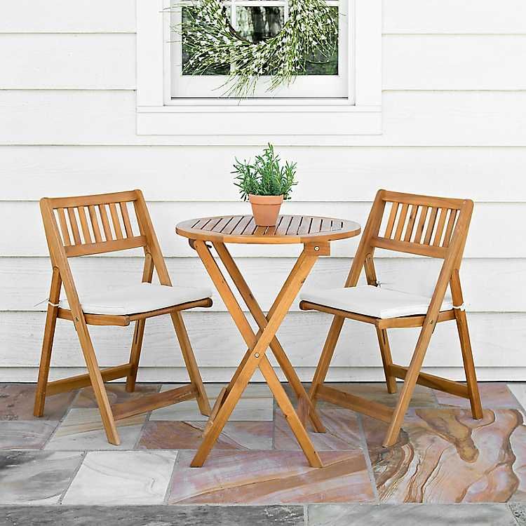 Minimalist Solid Teak Garden Bistro Set