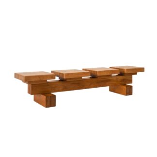 Handcrafted Solid Teak Garden Bench Rustic Outdoor Wooden Seating