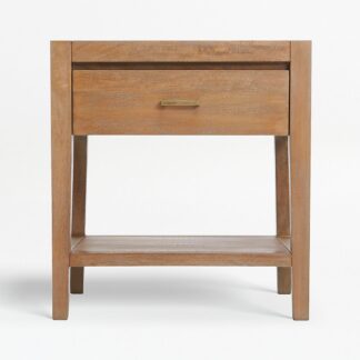 Modern Minimalist Teak Wood Bedside Table Single Drawer Side Cabinet for Hotel Project Wholesale