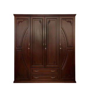 Teak Wood Wardrobe Classic Style Bedroom Furniture Durable
