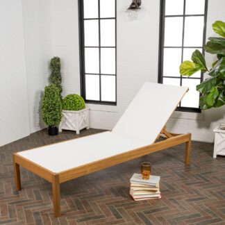 Solid Teak Minimalist Sun Lounger _A