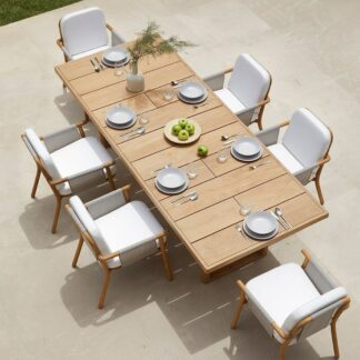 Wooden Outdoor Dining Table Rectangular Patio Table Garden Restaurant Furniture