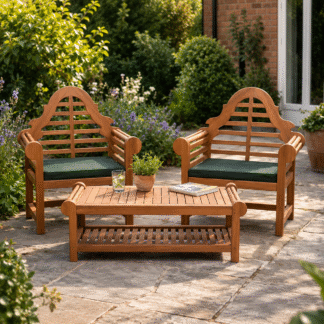 Classic Lutyens Teak Wood Garden Set Luxury Outdoor Patio Conversation Furniture