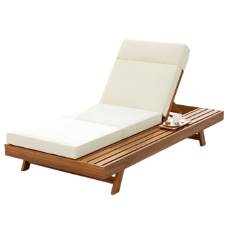 Weather Resistant Teak Wood Pool Lounger Luxury Outdoor Platform Daybed