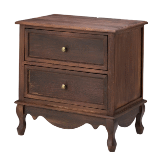 Classic French Provincial Teak Wood Nightstand Antique Bedside Table with Drawers