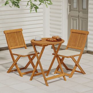 Teak Wood Folding Patio Table and Chair Set