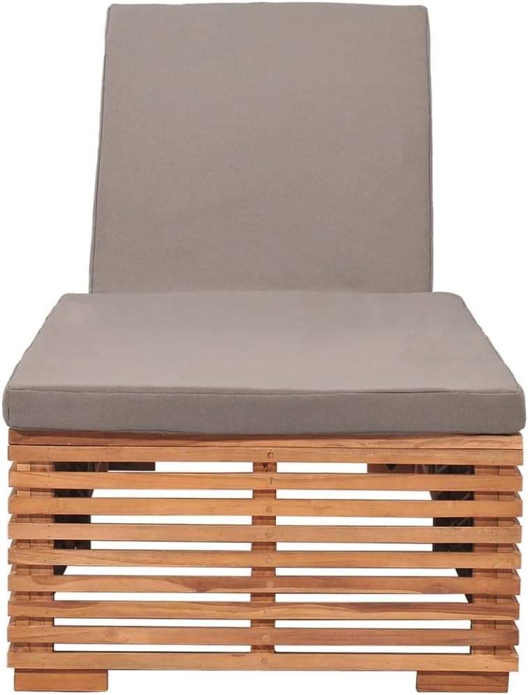 Solid Teak Sun Lounger with Dark Grey Cushion_A - Image 7