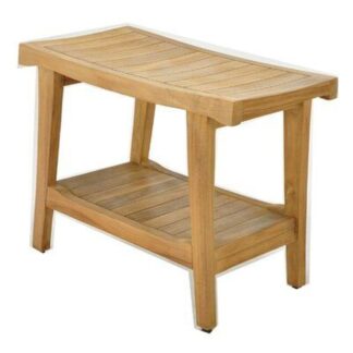 tabouret de douche en teck, salle de bain en bois