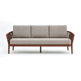 Modern Solid Teak Wood Outdoor Sofa 3 Seater Scandinavian Patio Terrace Apartment Balcony Villa Hotel Garden Furniture