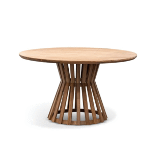 Modern Solid Teak Wood Round Dining Table Handmade Wooden Furniture