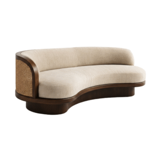 Luxury Solid Wood 3 Seater Sofa with Upholstered Cushions Modern Living Room Lounge Hotel Apartment Furniture