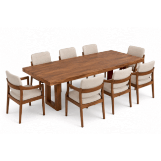 Modern Solid Teak Wood Upholstered Dining Chair Luxury Wooden Restaurant Chair for Hotel Villa Cafe Custom Furniture