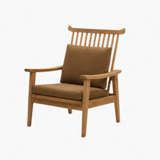 Solid Teak Wood Lounge Chair With Brown Cushion Outdoor Garden Patio Seating Set For Hotel Resort Villa Furniture