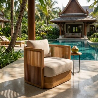 Istanbul Single sofa couch teak wood Outdoor