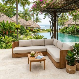 Istanbul Teak sofa L outdoor luxury