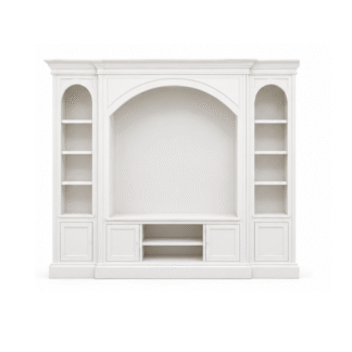 Custom White Teak Wood TV Wall Unit Luxury Entertainment Cabinet for Hotel Apartment Villa and Hospitality Projects
