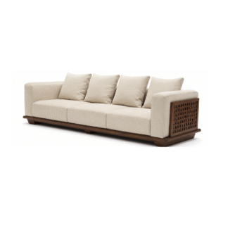 Luxury Solid Wood Fabric Upholstered Durable Modern One Seat Sofa for Living Room Apartment Hotel Villa