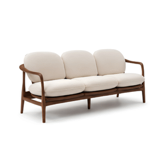 Luxury Solid Teak Wood 3 Seater Sofa Modern Hotel Apartment Living Room Furniture Upholstered Wooden Frame Sofa