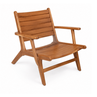 Modern Solid Teak Wood Relax Lounge Chair Indoor Outdoor Leisure Accent Chair for Villa Resort Hotel Patio Furniture