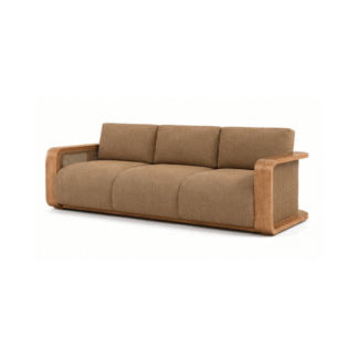 Luxury Solid Teak Wood Sofa 3 Seater Modern Living Room Sofa Apartment Hotel Villa Resort Lounge Furniture Manufacturer