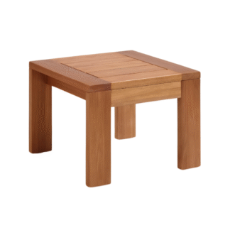 Solid Teak Square Side Table Modern Wooden End Table for Living Room Bedroom