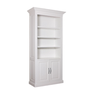 Modern Solid Teak Bookcase with Storage Cabinet Wooden Bookshelf for Living Room Office