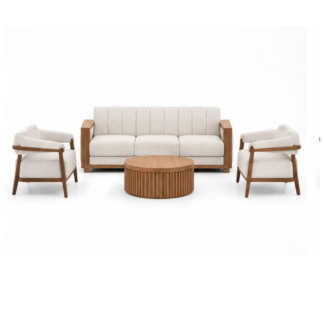 Modern Solid Teak Wood Living Room Sofa Set Luxury Apartment Hotel Villa Lounge Furniture Manufacturer