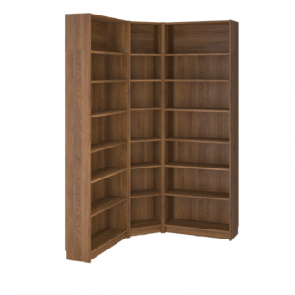 Modern Design Teak Wood Bookshelf Wall Unit Space Saving Multi Row Doorless Library Organizer