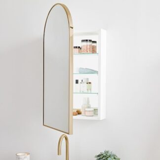 Modern Teak Wood Bathroom Mirror Cabinet with Hidden Storage and Wall Mounted Design