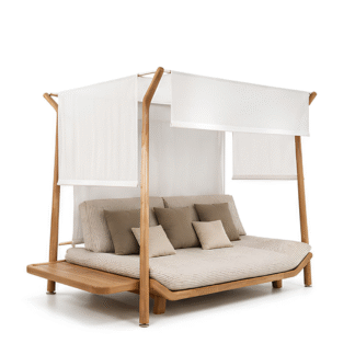 Premium Outdoor Wooden Cabana Daybed with Canopy Luxury Resort Villa Hotel Garden Hospitality Furniture Manufacturer