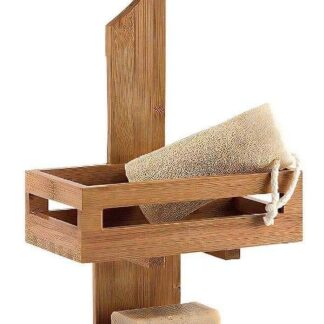Teak Wood Shower Caddy Hanging Organizer Bathroom Shelf with Draining Soap Tray