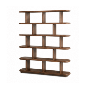 Modern Solid Teak Wood Bookcase Open Display Shelf Luxury Wooden Bookshelf Storage Cabinet for Living Room Hotel Villa Apartment