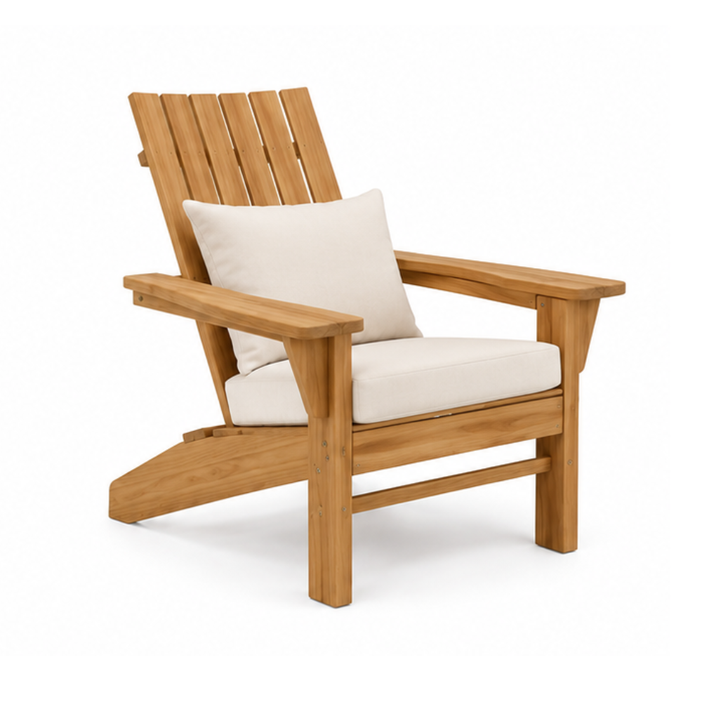 Luxury Solid Teak Wood Outdoor Lounge Chair with Cushion Modern Patio Garden Relax Chair for Hotel Villa Resort Furniture