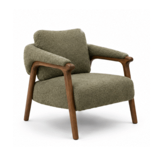 Luxury Upholstered Teak Wood Accent Chair Premium Lounge Seating for Hotel Villa Apartment Living Room Furniture