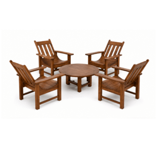 Solid Teak Wood Outdoor Lounge Chair Set with Round Coffee Table Modern Patio Garden Villa Resort Furniture for Hotel