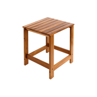 Modern Solid Teak Slatted Side Table Compact Wooden Outdoor Patio Garden End Table Hotel Villa Furniture Manufacturer