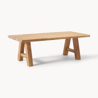 Solid Teak Wood Outdoor Dining Table Rectangular Patio Table with A Frame Legs