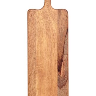 Solid Teak Wood Long Slim Chopping Board Rectangle Pizza Paddle with Hanging Handle