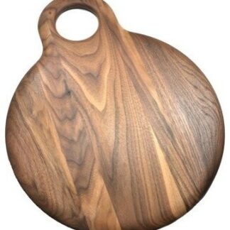 Premium Solid Teak Wood Round Chopping Board Circular Cutting Board with Loop Handle