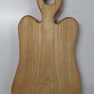 Solid Teak Wood Chopping Board Asymmetric Organic Bell Shaped Board with Loop Handle
