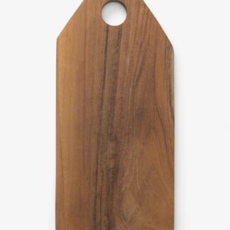 Solid Teak Wood Chopping Board Geometric House Shaped Board with Integrated Hole