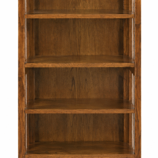 Mission Style Teak Wood Bookcase Vertical Spindle Sides Open 6 Tier Bookshelf Library Cabinet