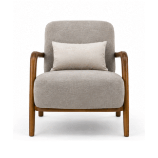 Modern Solid Teak Wood Lounge Chair Luxury Upholstered Accent Chair Living Room Hotel Villa Apartment Furniture