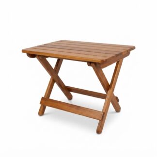 Premium Folding Side Table – Portable Solid Teak Wood Table for Garden and Patio