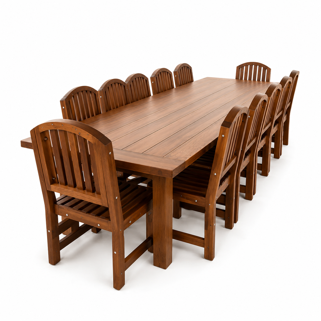 Luxury Solid Teak Wood Outdoor Dining Set Large Garden Patio Table Chairs for Villa Resort Hotel