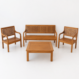 Luxury Solid Teak Wood Outdoor Garden Sofa Set with Coffee Table Patio Furniture for Hotel Resort Villa
