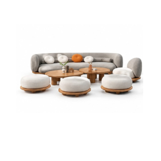 Teak Wood Sofa Chair Coffee Table Poolside Garden
