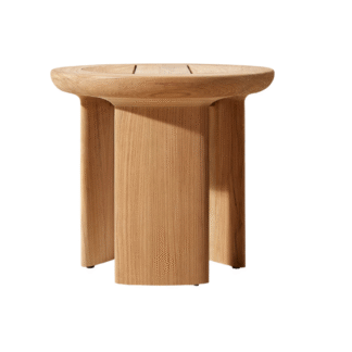 Solid Teak Wood Round Side Table Outdoor Patio Garden Furniture End Table for Hotel Cafe Restaurant Home and Commercial Projects