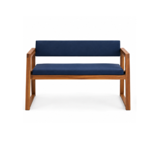 Solid Teak Wood Bench Lounge Chair